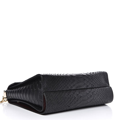 Mulberry Silky Python Calfskin Embossed Reversible Delphie Crossbody Oxblood Black 7 of 15