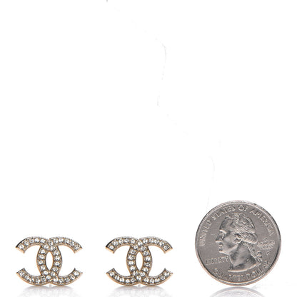 Chanel Crystal CC Earrings Gold 7 of 10