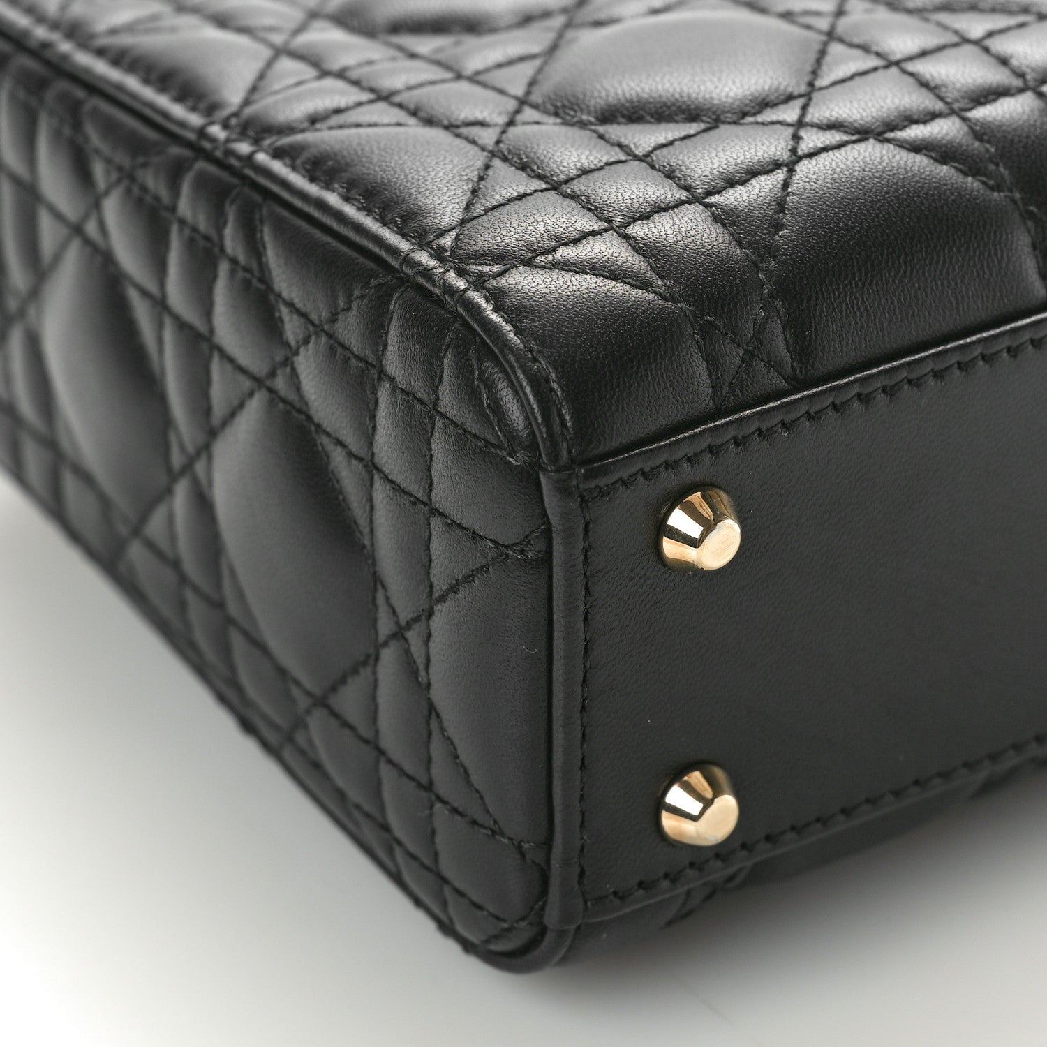 Christian Dior Lambskin Cannage Mini Lady Dior Black 9 of 10