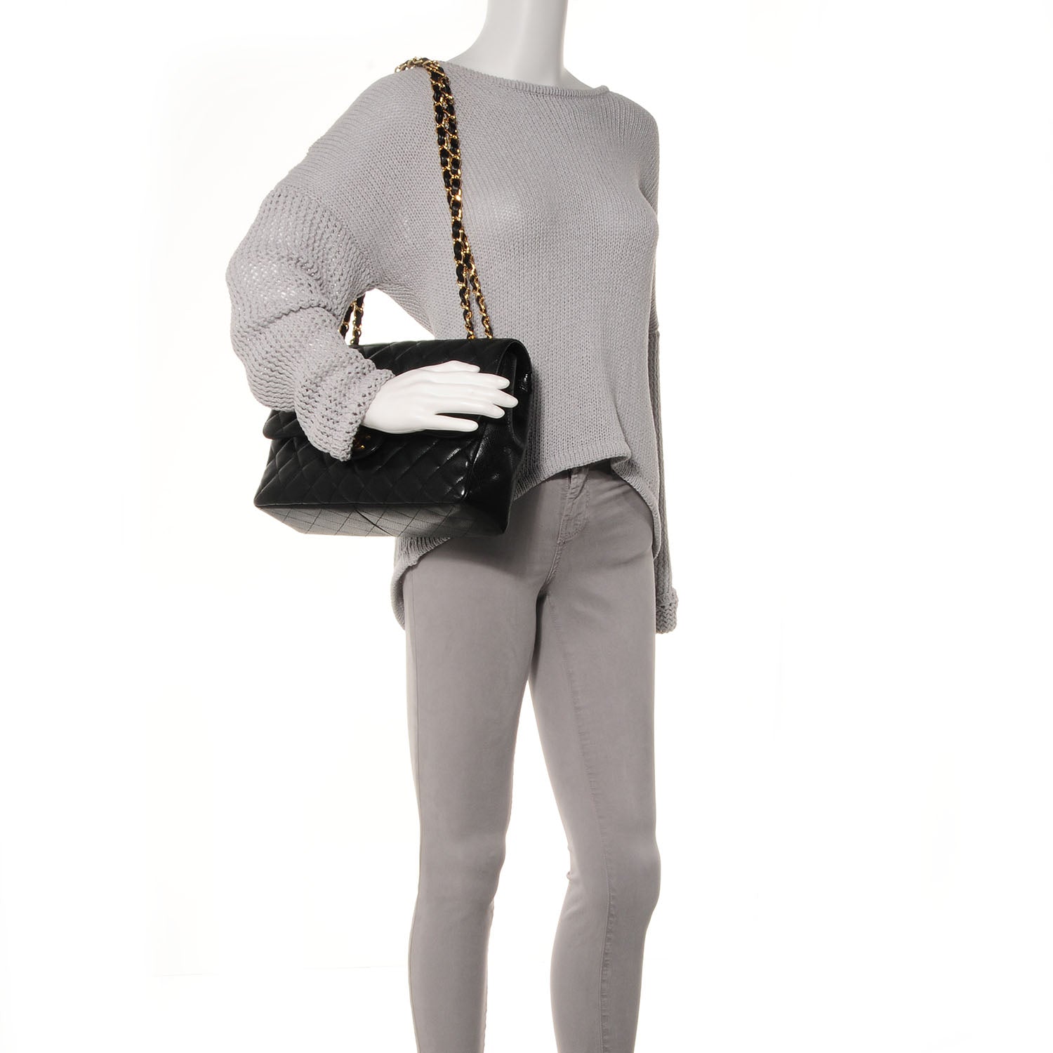 Chanel Caviar Jumbo Single Flap Black 2 of 8