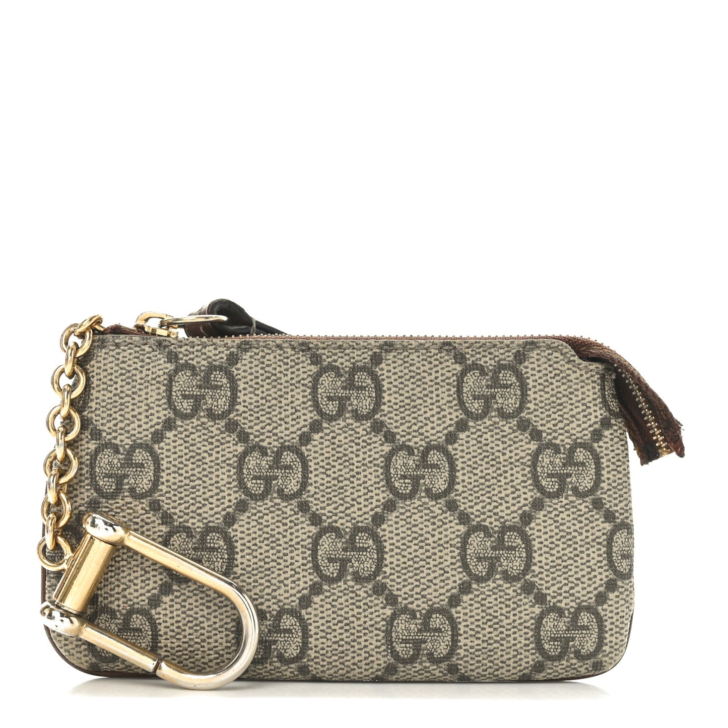 GG Supreme Monogram Key Case Brown
