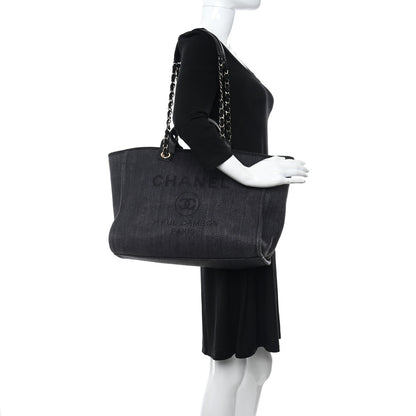 Chanel Canvas Medium Deauville Tote Black 2 of 10