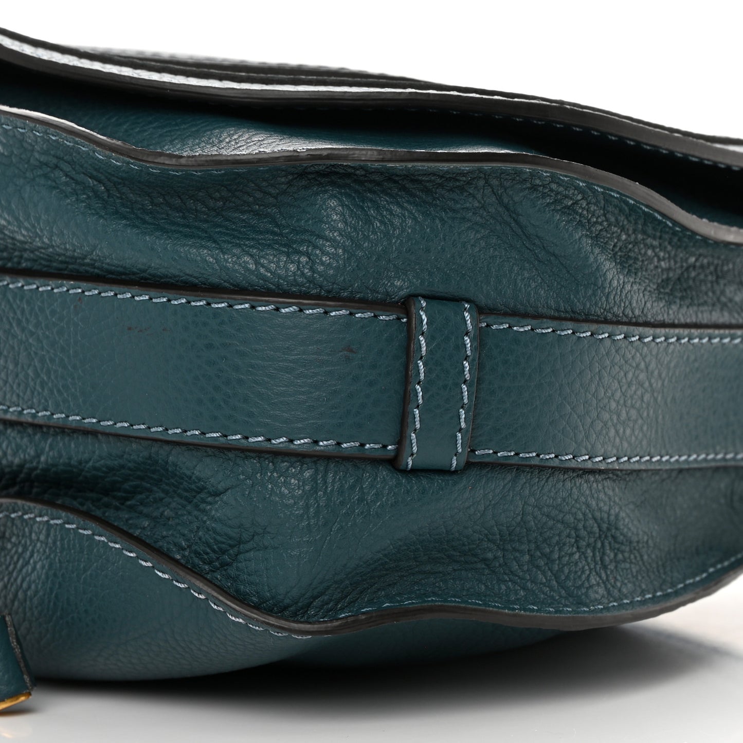 Grained Calfskin Medium Marcie Saddle Bag Navy Ink