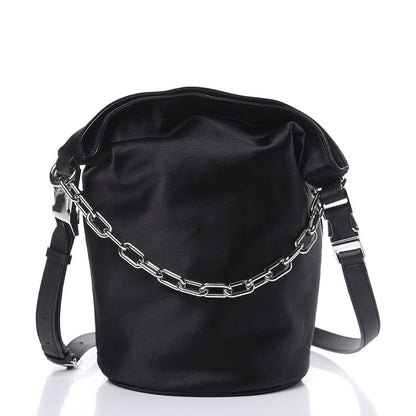 Alexander Wang Satin Attica Chain Bucket Bag Black 3 of 9