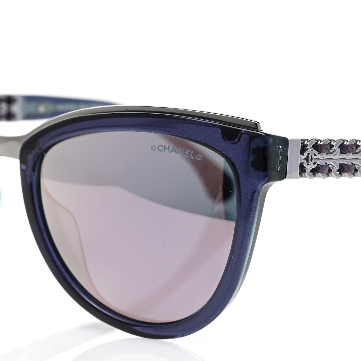 Chanel Lambskin Chain Sunglasses 5361-Q Blue 7 of 8