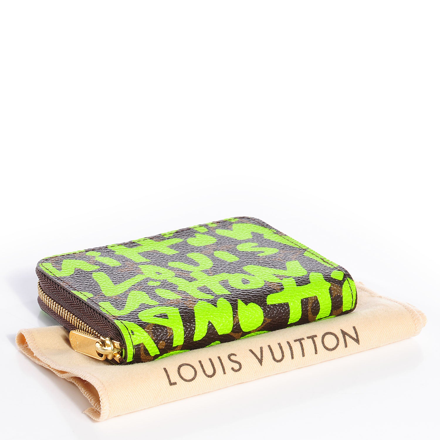 Louis Vuitton Monogram Graffiti Zippy Coin Purse Wallet Green 5 of 14