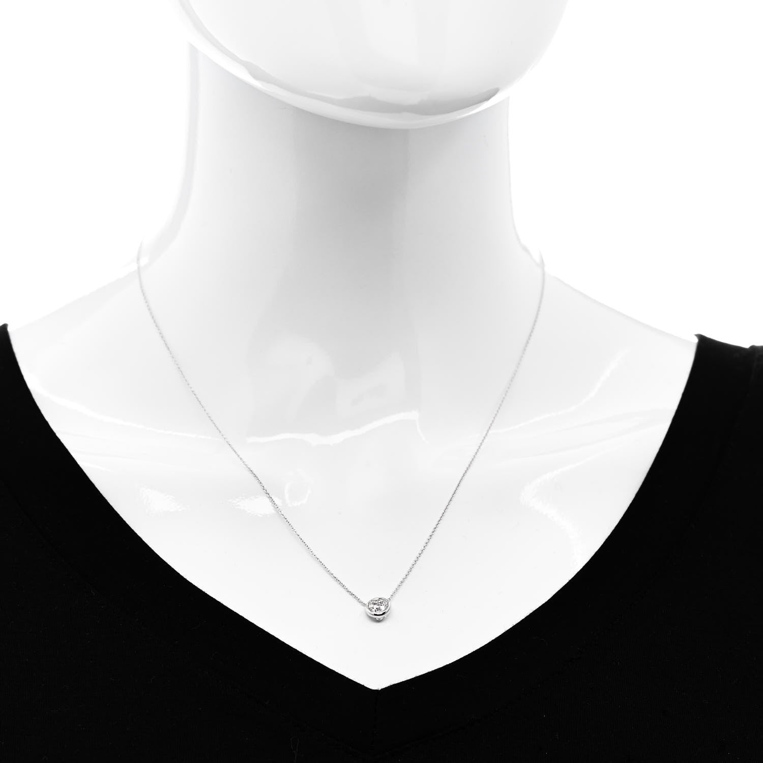 Roberto Coin 18K White Gold Diamond .60ct Diamonds by the Inch Pendant Necklace 2 of 5