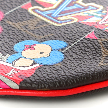 Louis Vuitton Monogram 2020 Christmas Animation Bumper Cars Round Coin Purse Coquelicot 9 of 10