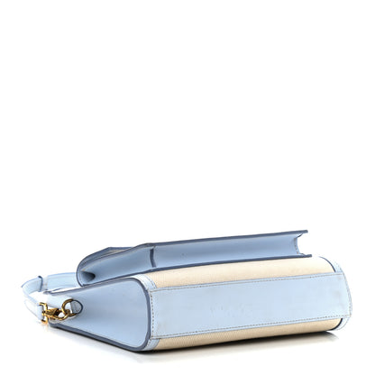 Burberry Canvas Smooth Calfskin Two Tone Mini Pocket Bag Natural Pale Blue 4 of 11