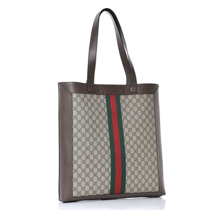 Gucci GG Supreme Monogram Web Large Ophidia Vertical Shopping Tote Brown 4 of 10