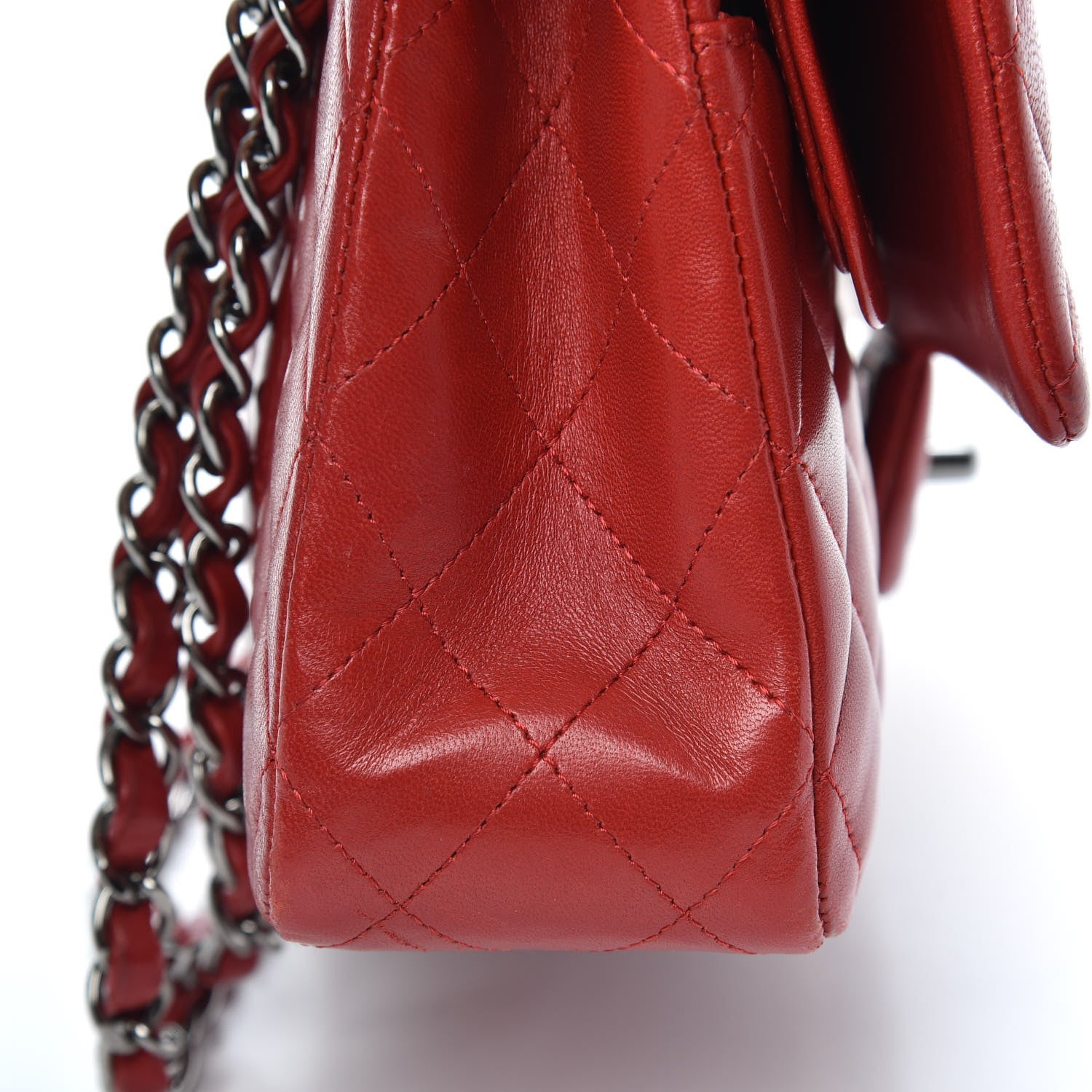 Chanel Lambskin Quilted Medium Double Flap Red 19 of 19