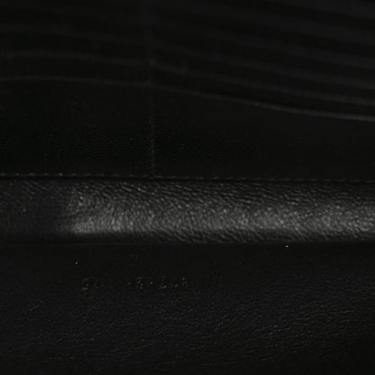 Saint Laurent Grain De Poudre Matelasse Chevron Monogram Chain Wallet Black 8 of 13