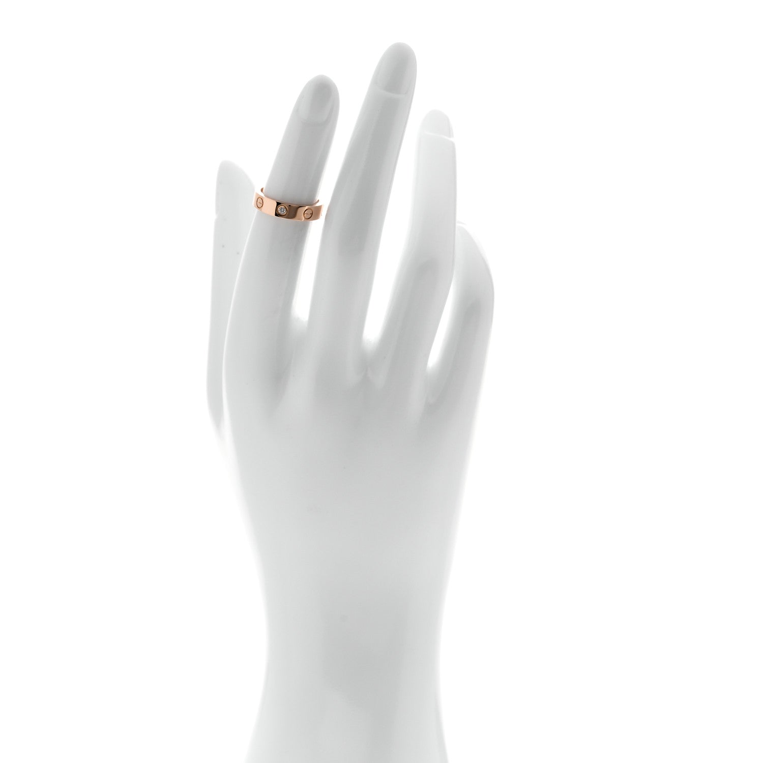 Cartier 18K Pink Gold Diamond 4mm LOVE Wedding Band Ring 47 4 2 of 5