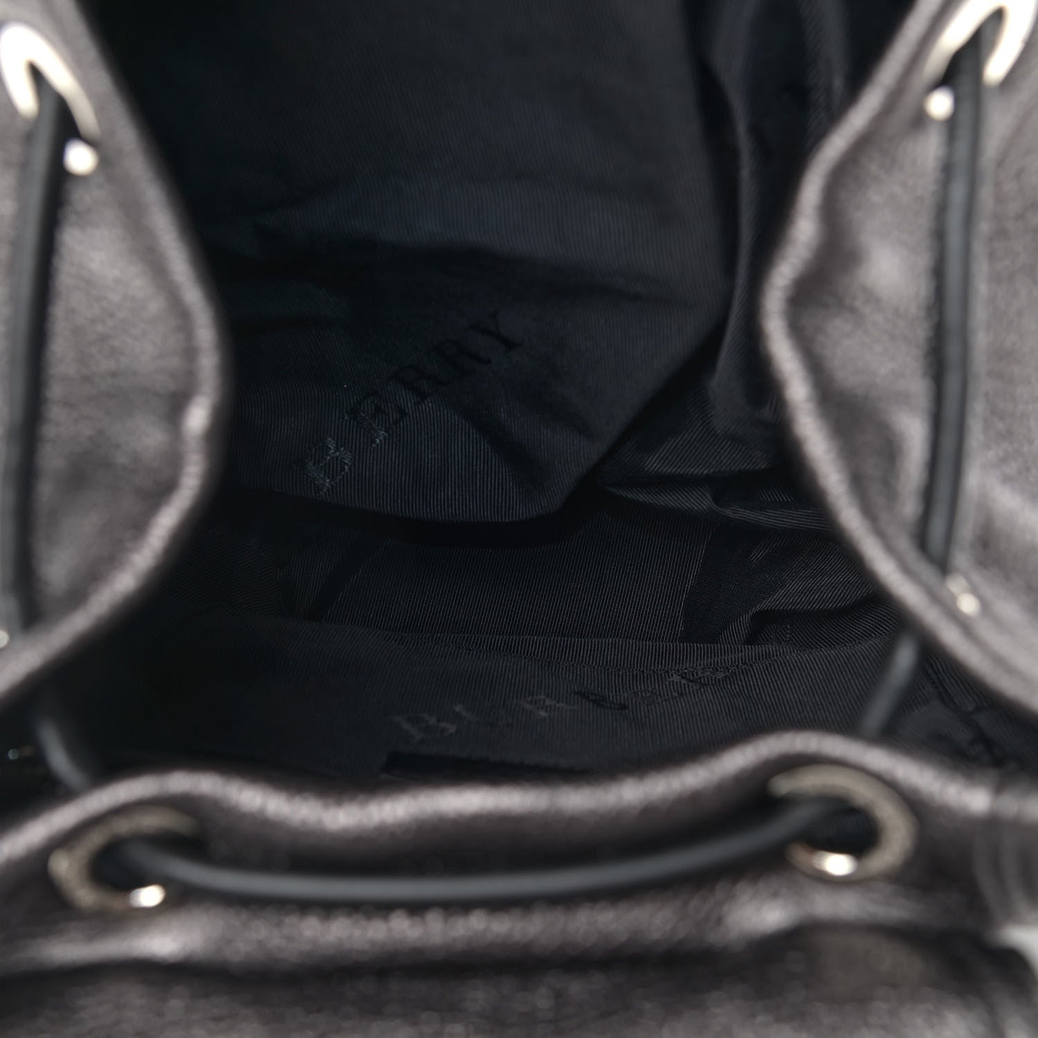 Burberry Metallic Deerskin Medium Rucksack Backpack Dark Grey 5 of 9
