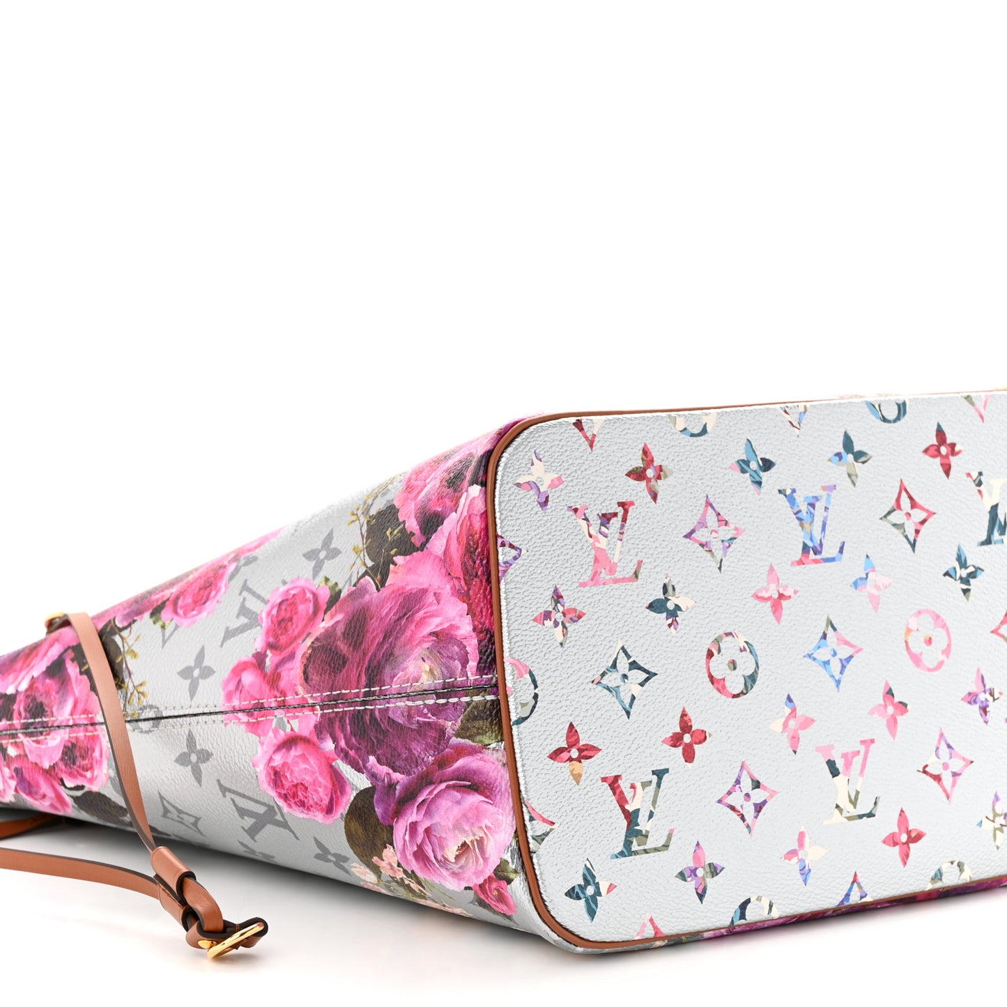 Metallic Monogram LV Garden Neverfull MM Silver
