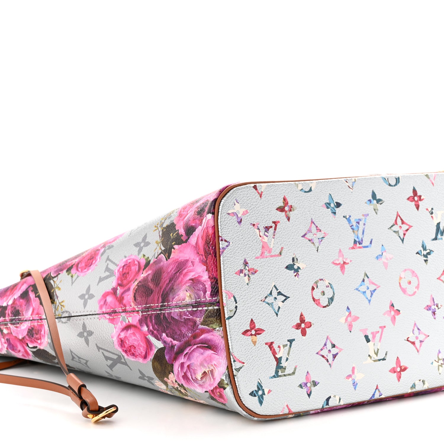 Louis Vuitton Metallic Monogram LV Garden Neverfull MM Silver 9 of 10