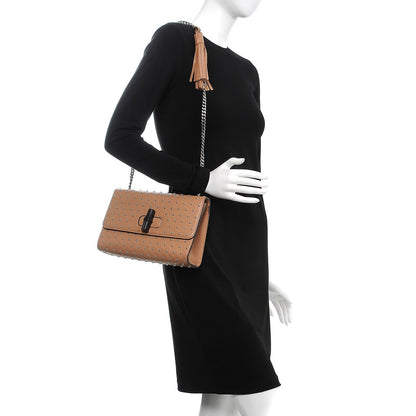 Gucci Calfskin Studded Medium Miss Bamboo Shoulder Bag Camelia 2 of 7