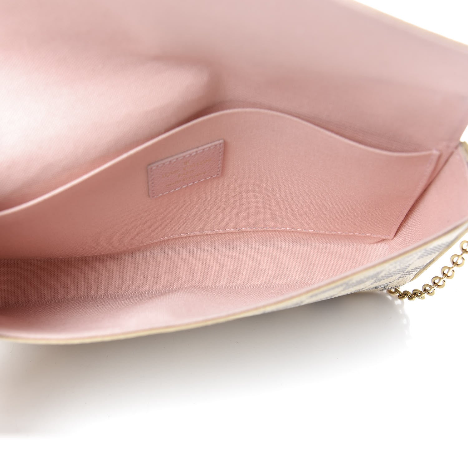 Louis Vuitton Damier Azur Pochette Felicie Chain Wallet Rose Ballerine 5 of 11