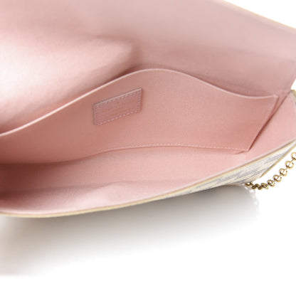 Louis Vuitton Damier Azur Pochette Felicie Chain Wallet Rose Ballerine 5 of 11