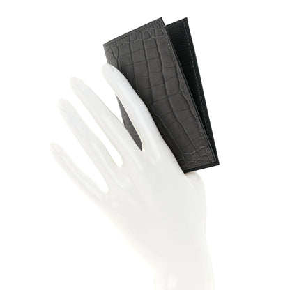 Hermes Matte Alligator MC2 Euclide Card Holder Graphite 2 of 9