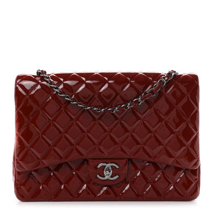 Chanel Patent Quilted Maxi Double Flap Red 1 of 11