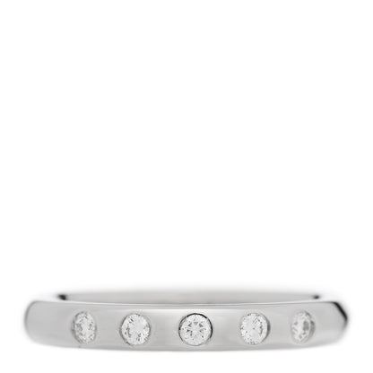 Tiffany Platinum Diamond Elsa Peretti Stacking Band Ring 49 5 1 of 5
