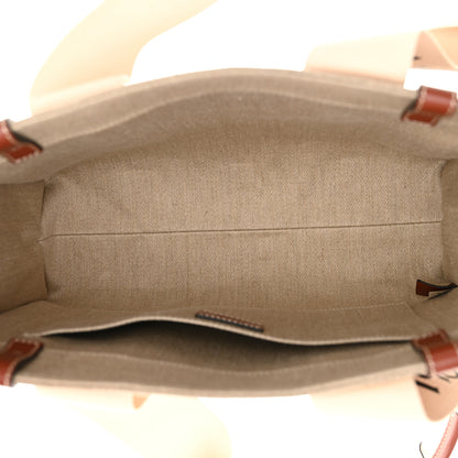 Chloe Cotton Calfskin Medium Woody Ribbon Tote White Brown 5 of 10