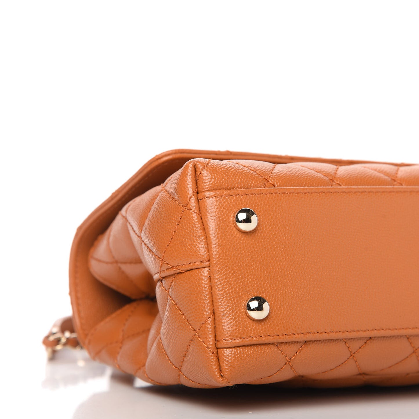 Caviar Quilted Mini Coco Handle Flap Light Brown
