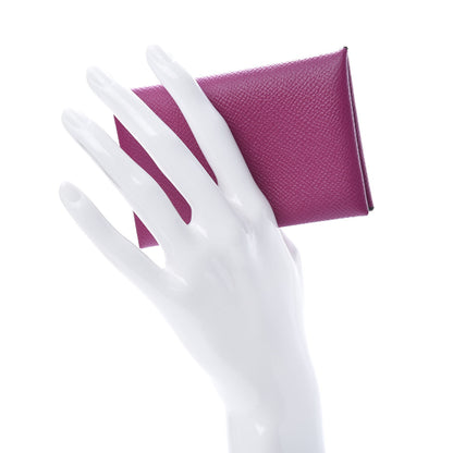 Hermes Epsom Calvi Card Case Rose Pourpre 2 of 8