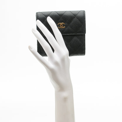 Chanel Caviar Quilted Compact French Flap Wallet Black 2 of 8