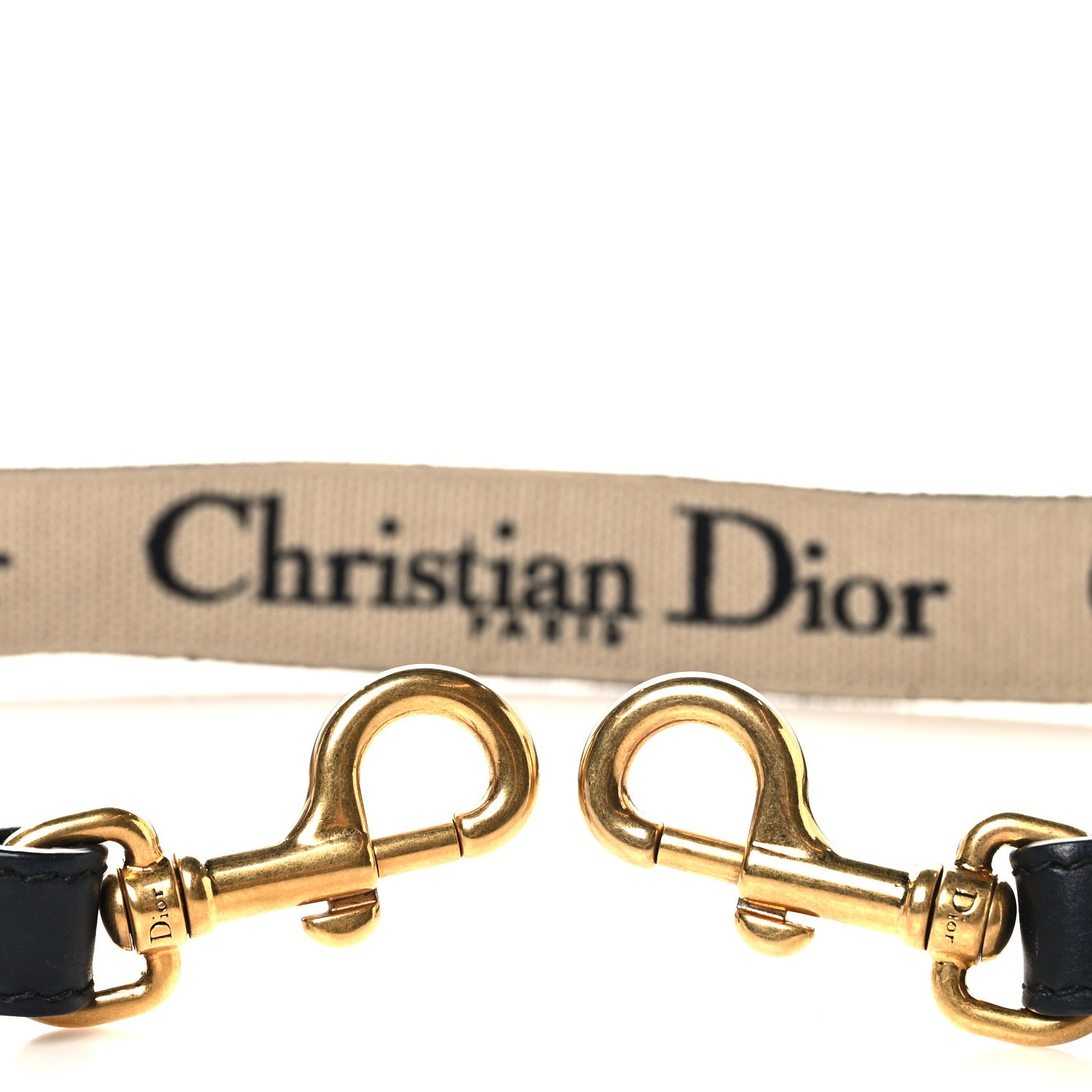 Christian Dior Canvas Embroidered Adjustable Shoulder Strap Black