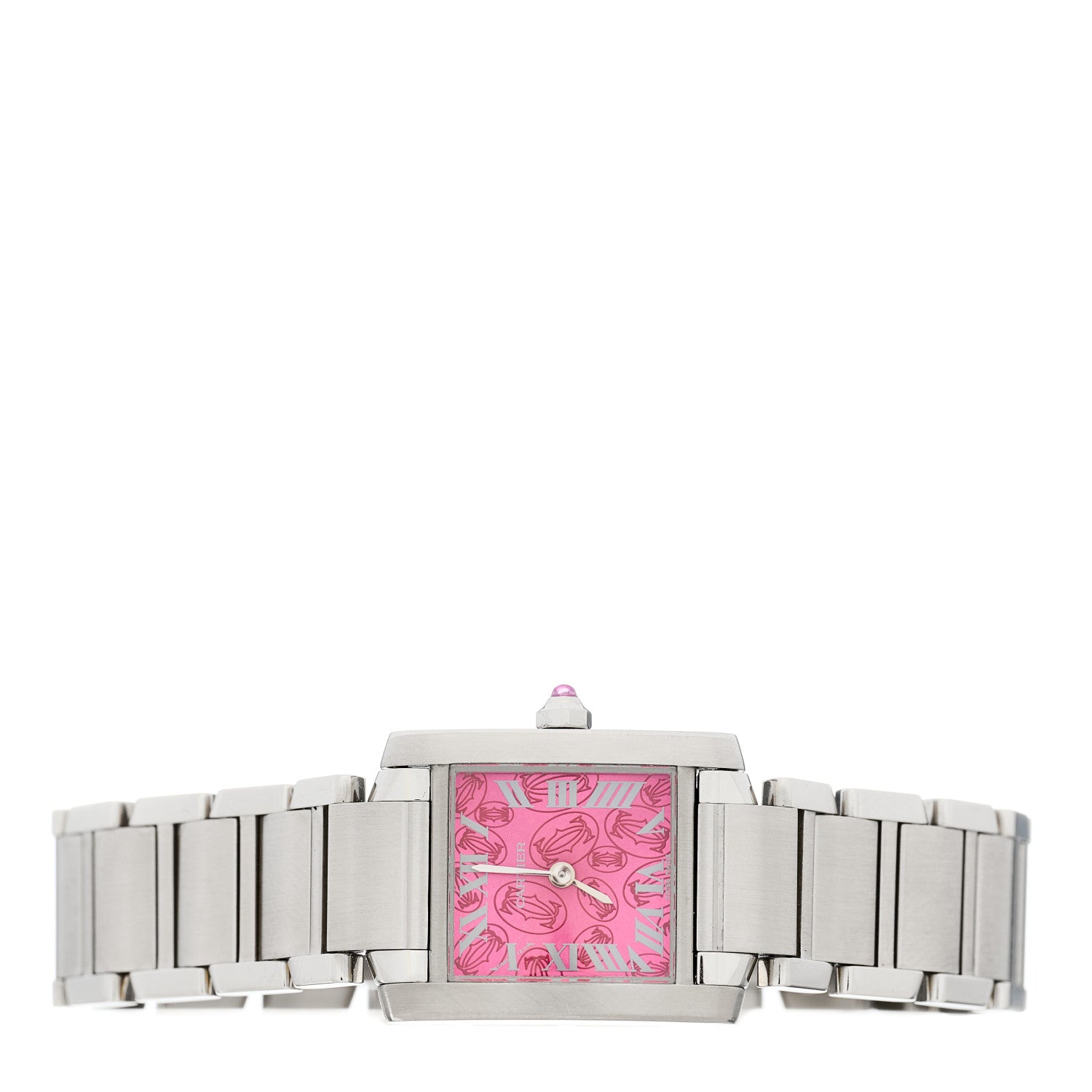 Cartier Stainless Steel 20mm Tank Francaise Quartz Watch Raspberry 2 of 4