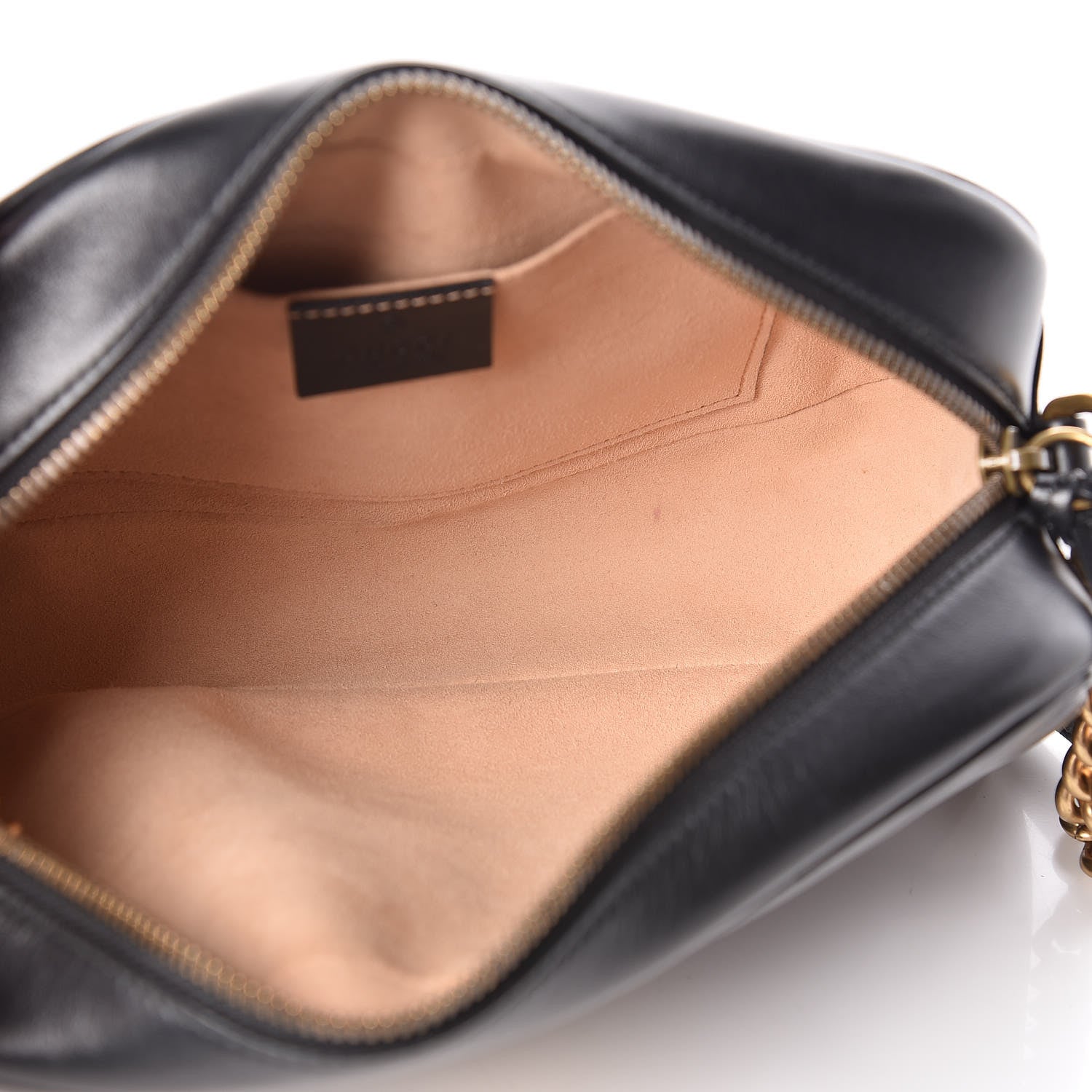 Gucci Calfskin Matelasse Small GG Marmont Chain Shoulder Bag Black 8 of 11