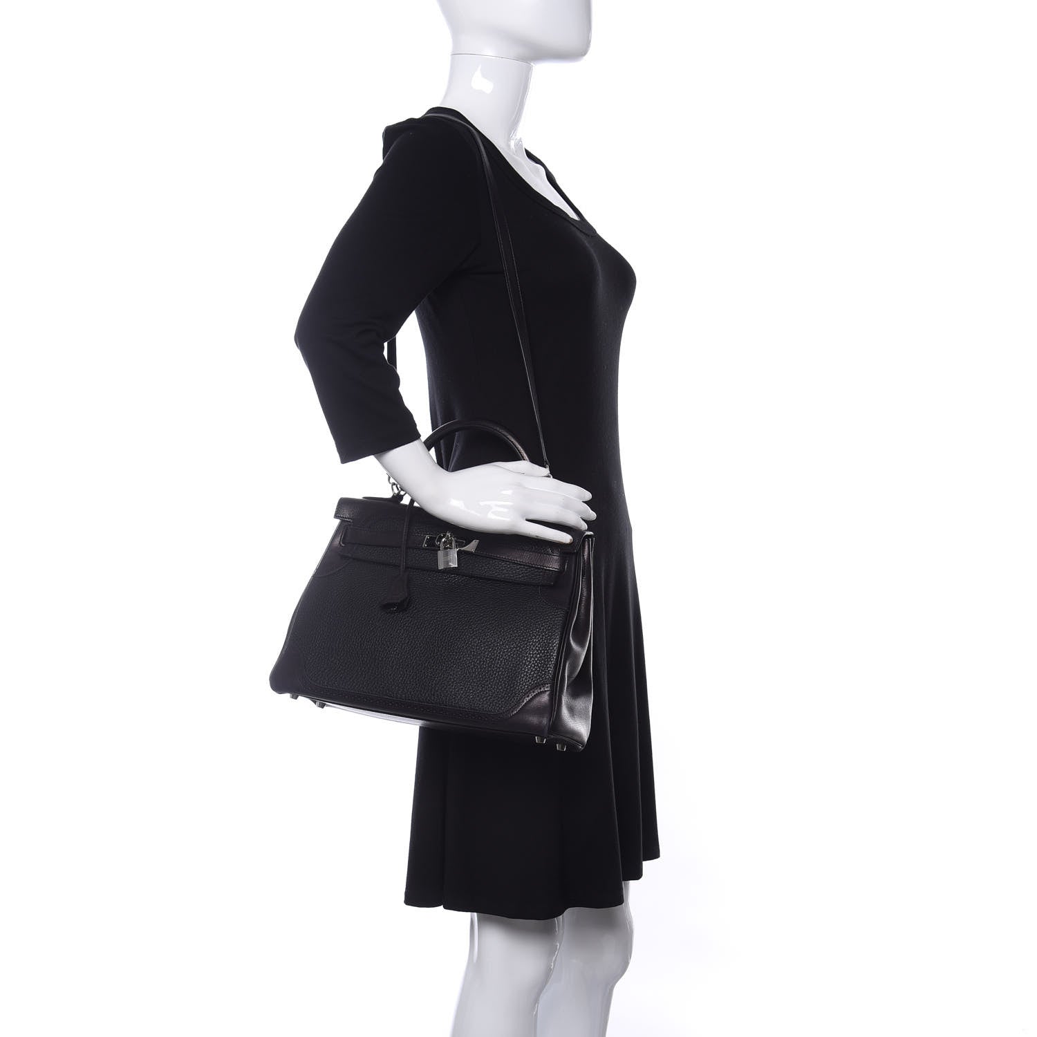 Hermes Taurillon Clemence Swift Ghillies Kelly 32 Black 2 of 14