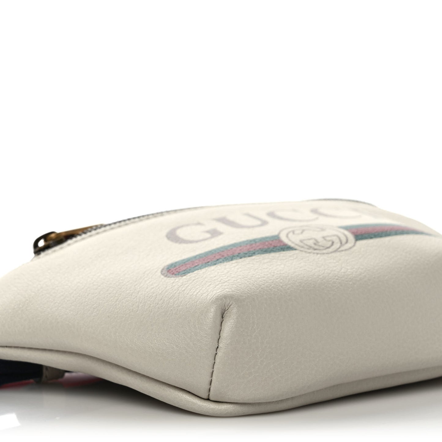 Grained Calfskin Small Logo Belt Bag White