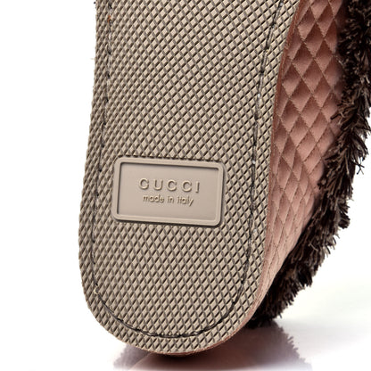 Gucci Satin Quilted Womens Fria Horsebit Loafers 37 Apricot Beige 9 of 11