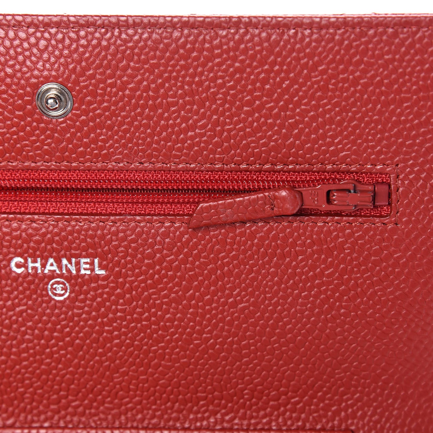 Caviar Quilted Wallet on Chain WOC Red