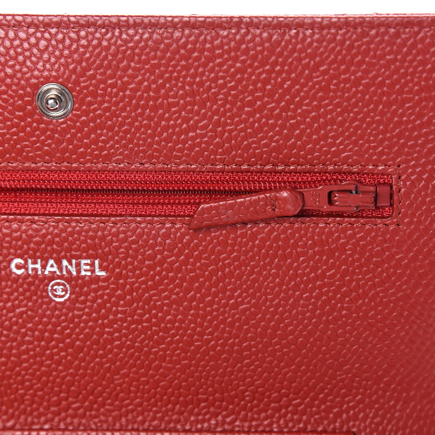 Chanel Caviar Quilted Wallet on Chain WOC Red 9 of 13