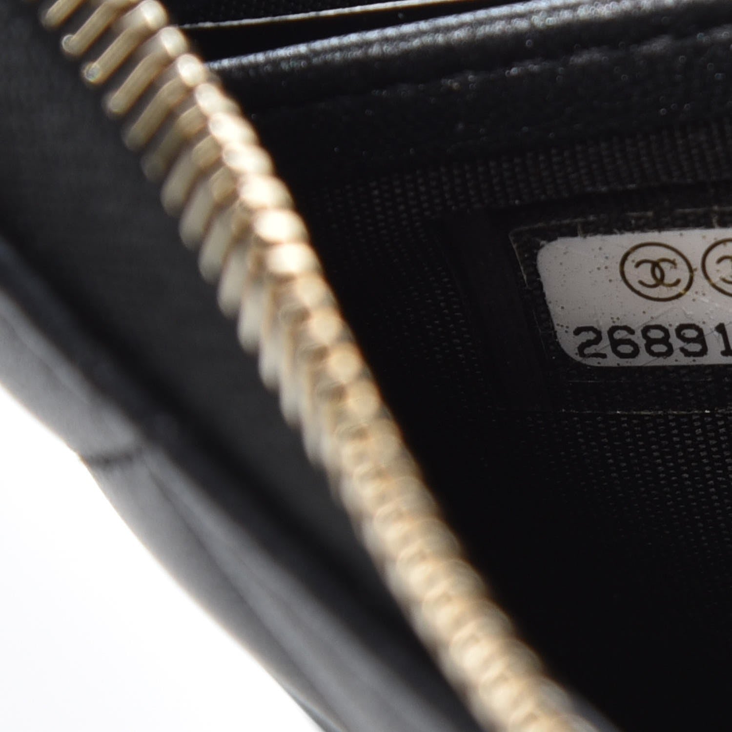 Chanel Lambskin Zip Around Large Gusset Wallet With Pearl Chain Black 8 of 9
