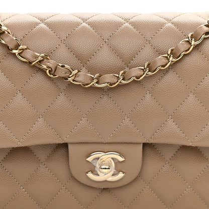 Chanel Caviar Quilted Medium Double Flap Beige 7 of 10