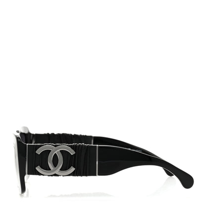 Chanel Acetate Calfskin Polarized Square Sunglasses 5473-Q Black 3 of 8