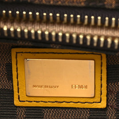 Fendi Vitello Zucca Large Peekaboo Iconic Satchel Yellow Tobacco 6 of 8