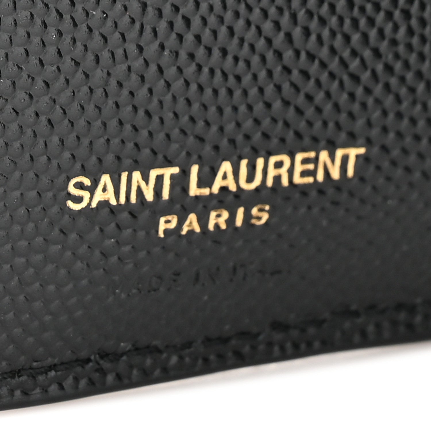 Saint Laurent Grain De Poudre Matelasse Chevron Monogram Zipped Card Case Black 7 of 9