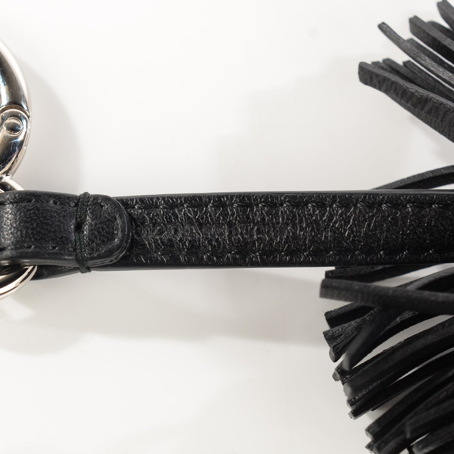 Lambskin Fox Fur Super Karlito Pom Pom Bag Charm Black White