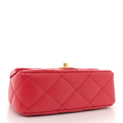 Chanel Shiny Lambskin Quilted Sweetheart Mini Flap Red 4 of 10