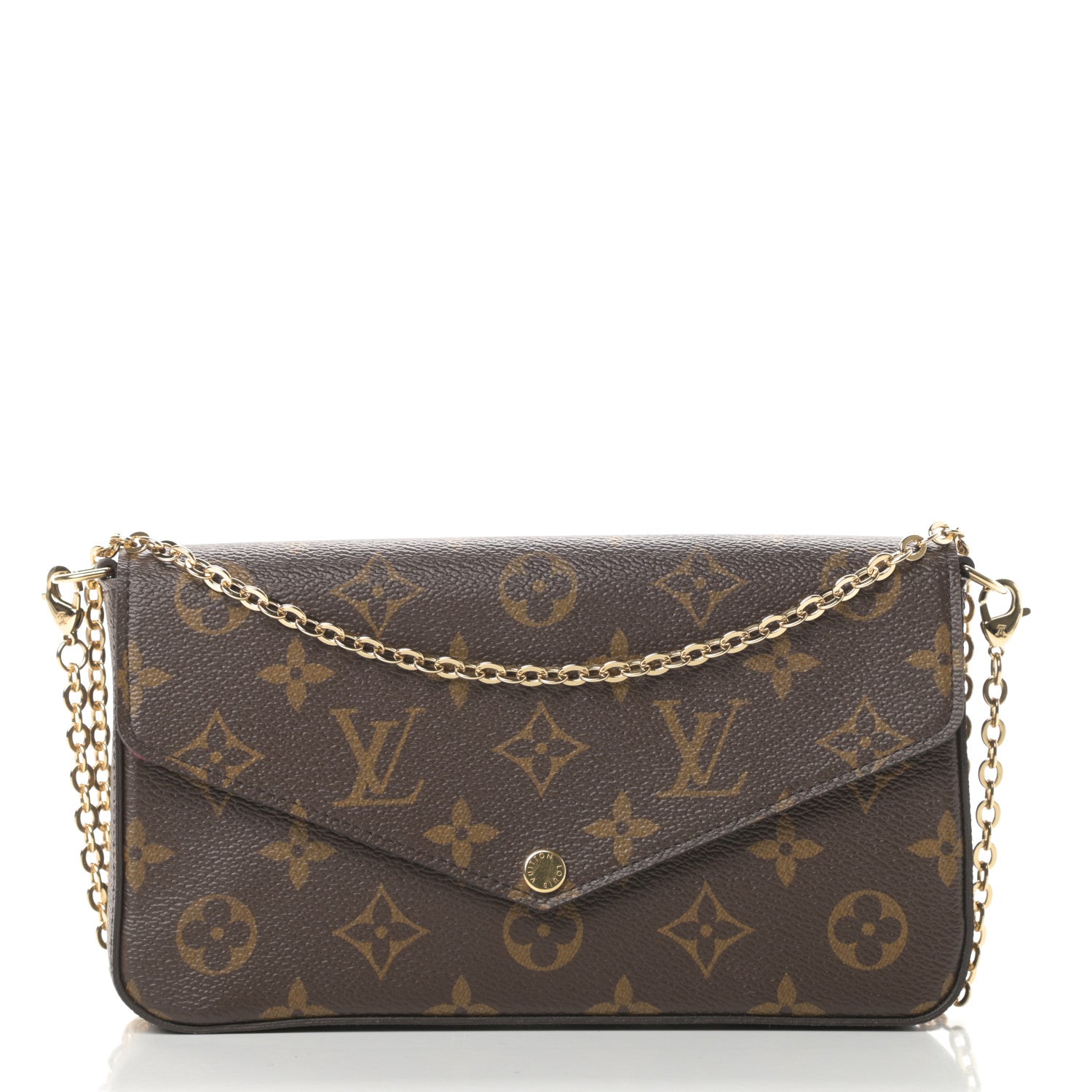 Louis Vuitton Monogram Pochette Felicie Chain Wallet Fuchsia 3 of 12