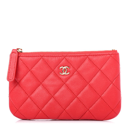 Chanel Caviar Quilted Small Cosmetic Case Red 1 of 7