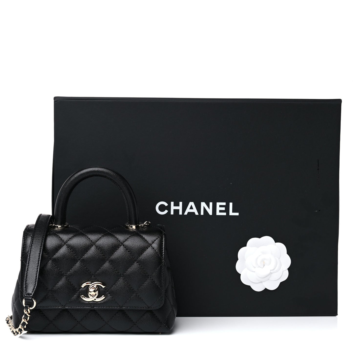 Caviar Quilted Extra Mini Coco Handle Flap Black