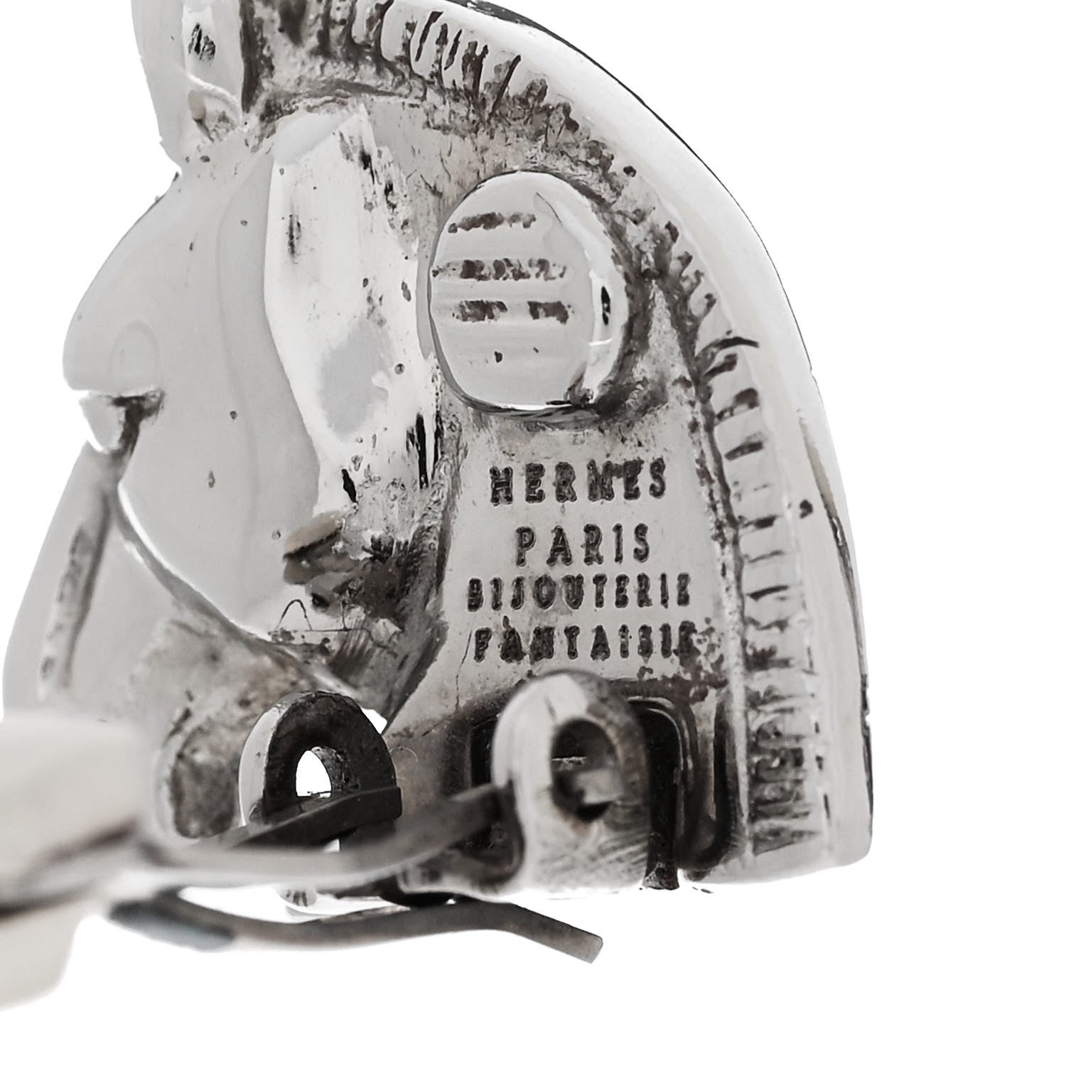 Hermes Palladium Horse Clip On Earrings 4 of 4