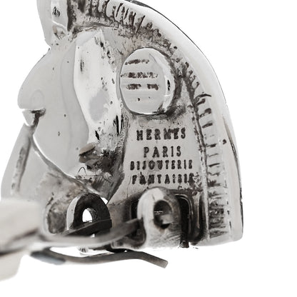 Hermes Palladium Horse Clip On Earrings 4 of 4
